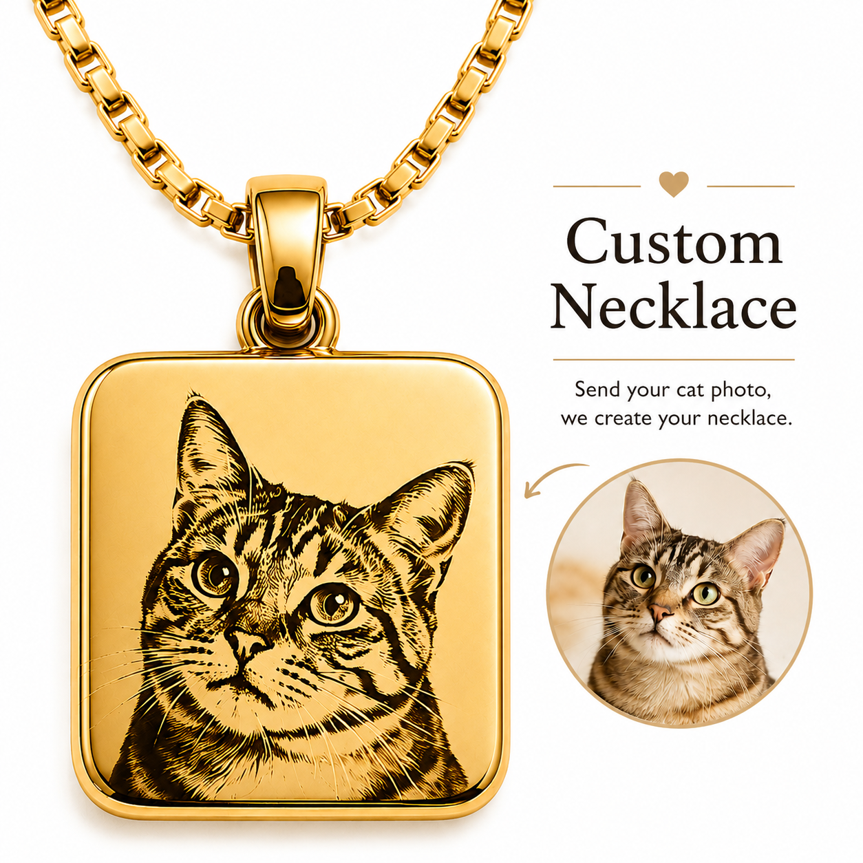 Wear Their Love Close — Custom Pet Portrait Necklace
