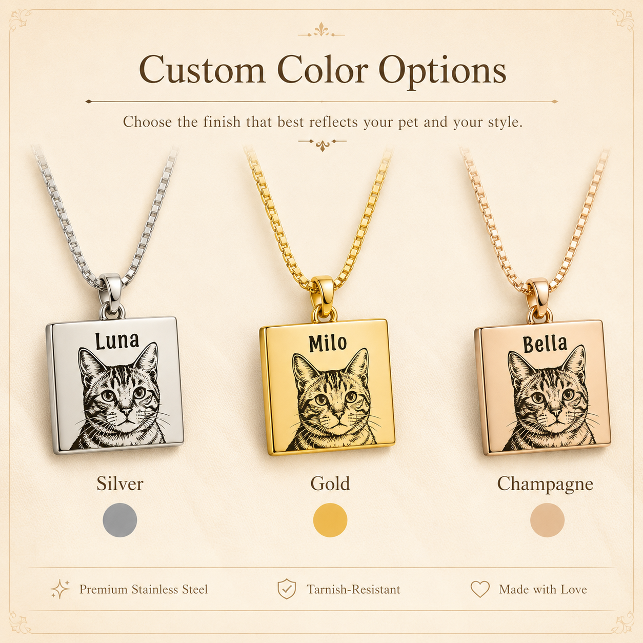 Wear Their Love Close — Custom Pet Portrait Necklace