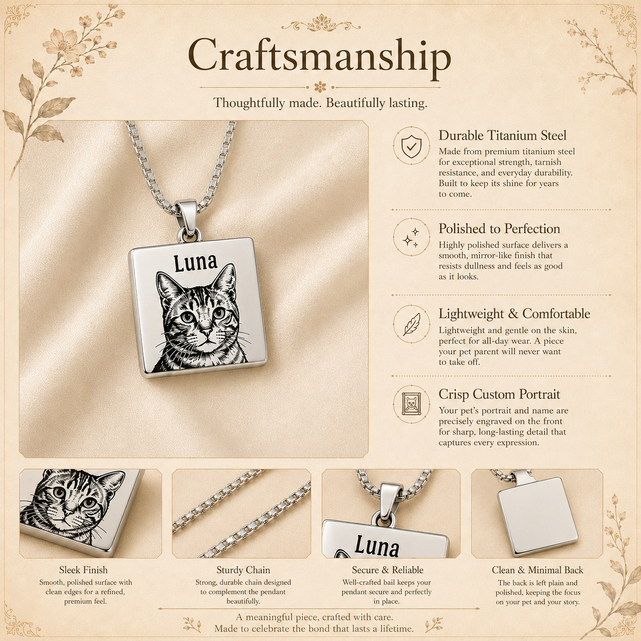 Wear Their Love Close — Custom Pet Portrait Necklace