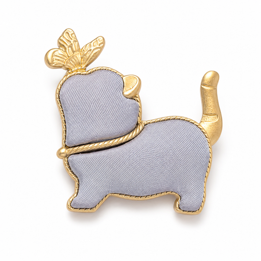 Handmade Custom Cat Brooch Pin – Chinese Silk Kitten Gift